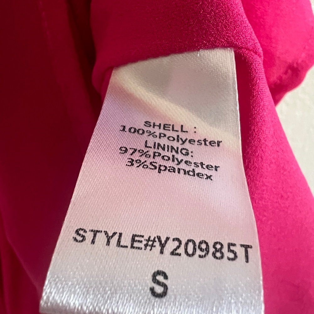 Tuckernuck Francesca Short Sleeve Maxi Ruffle Faux Wrap Dress In Hot Pink.Size S - Picture 9 of 12